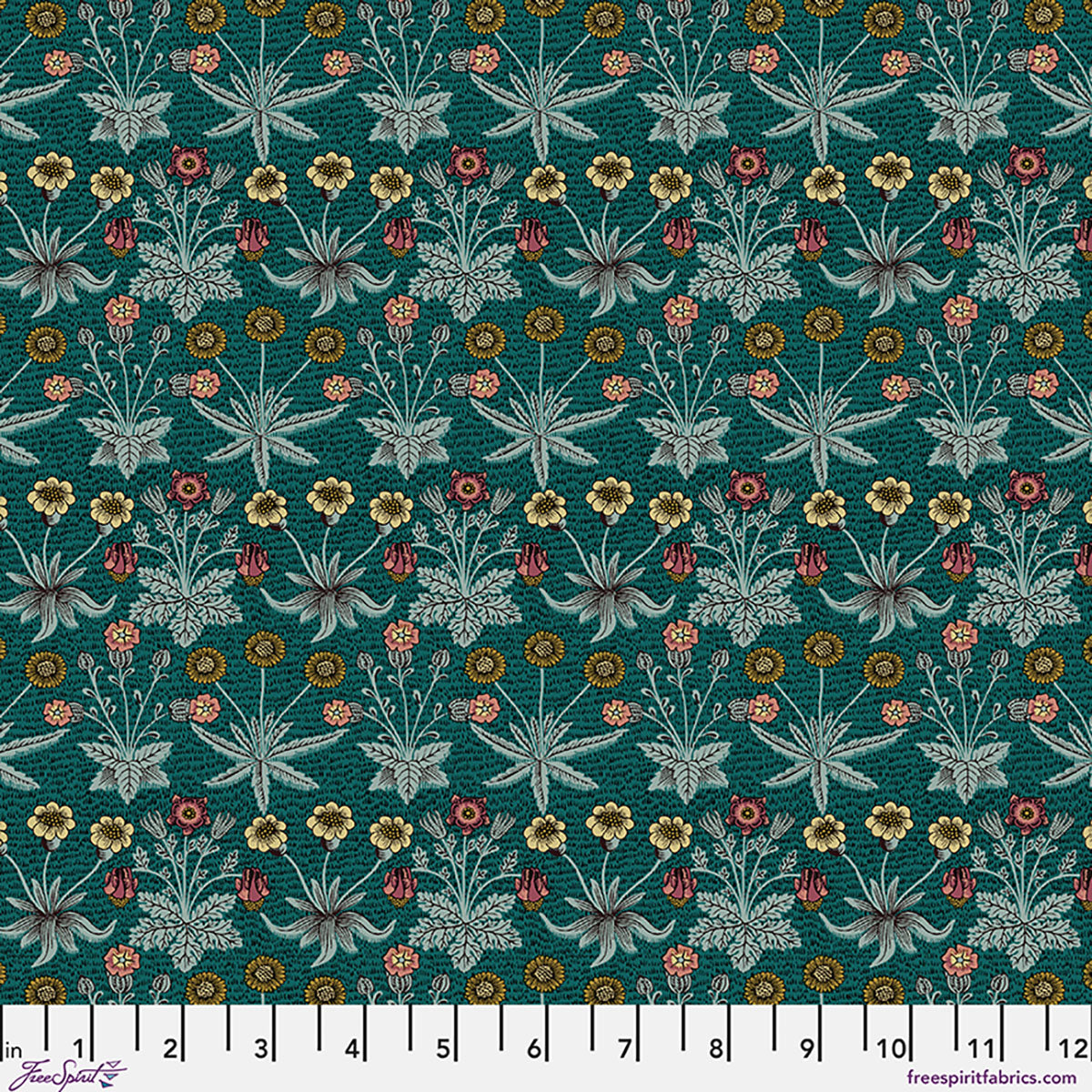 William Morris - Daisy Fields - Teal - Lodden Stoff Free Spirit