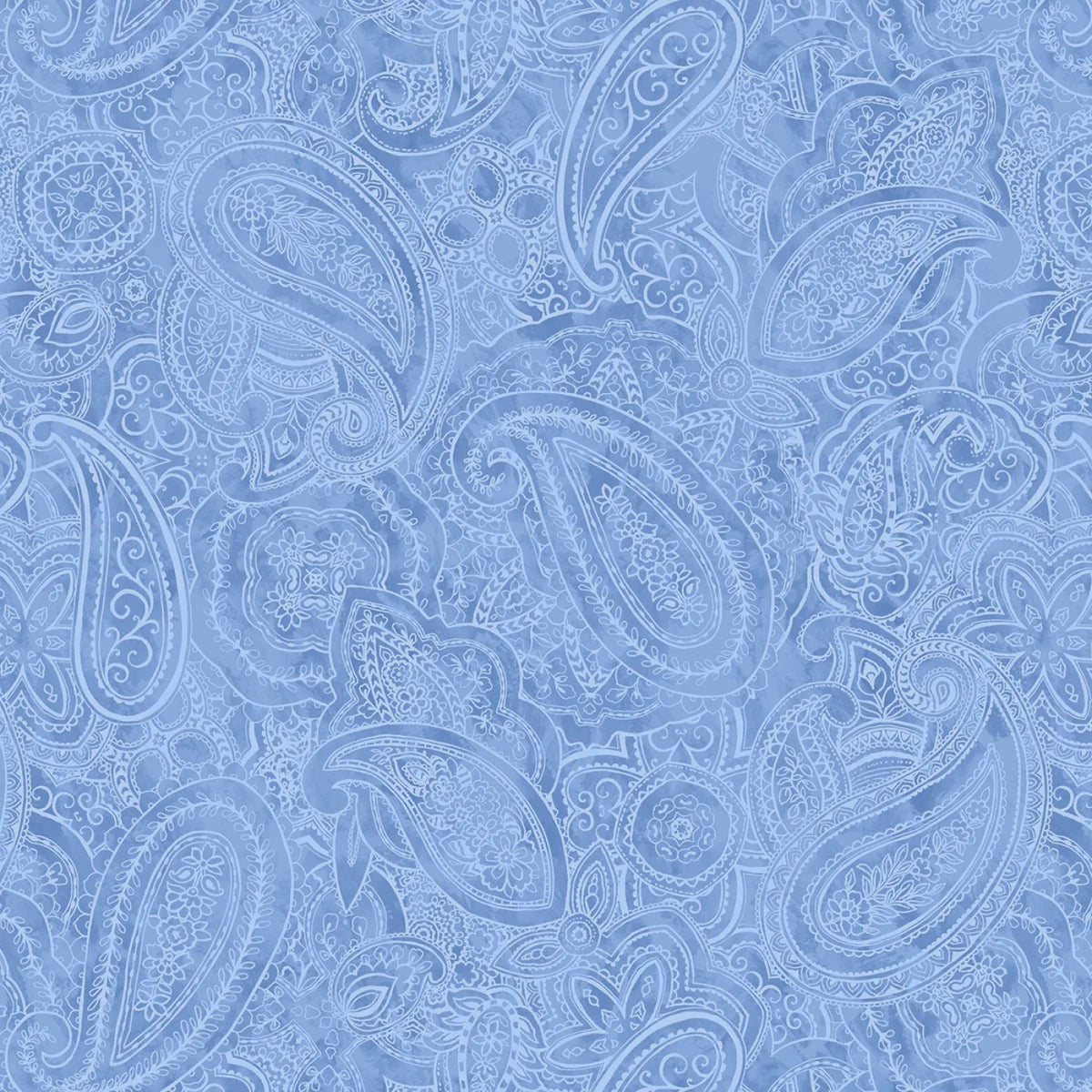 Rückseitenstoff - Paisley Jane - Blue Stoff Blank Quilting