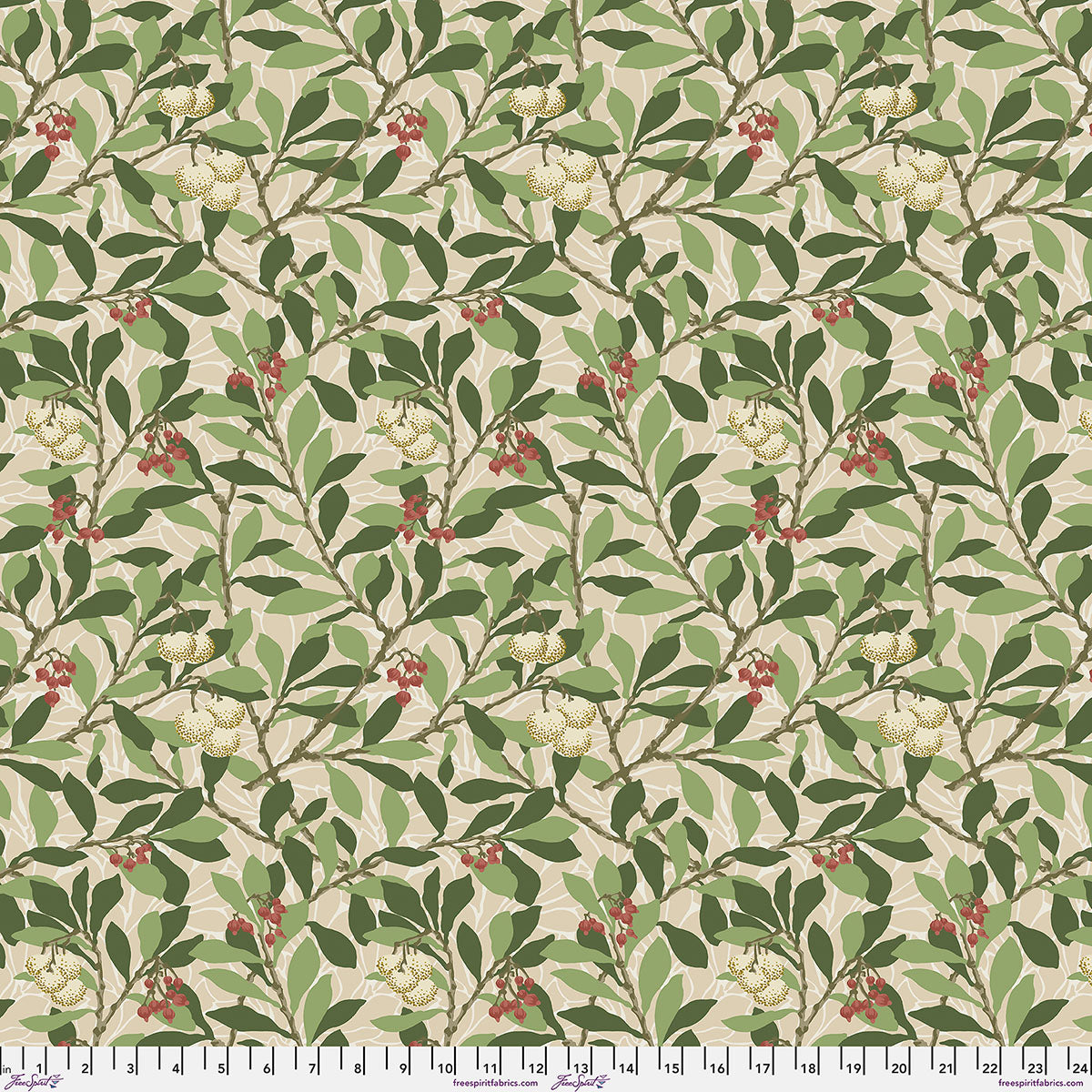 Rückseitenstoff - William Morris - Large Arbutus - Bay - Suffolk Holiday Collection Stoff Free Spirit
