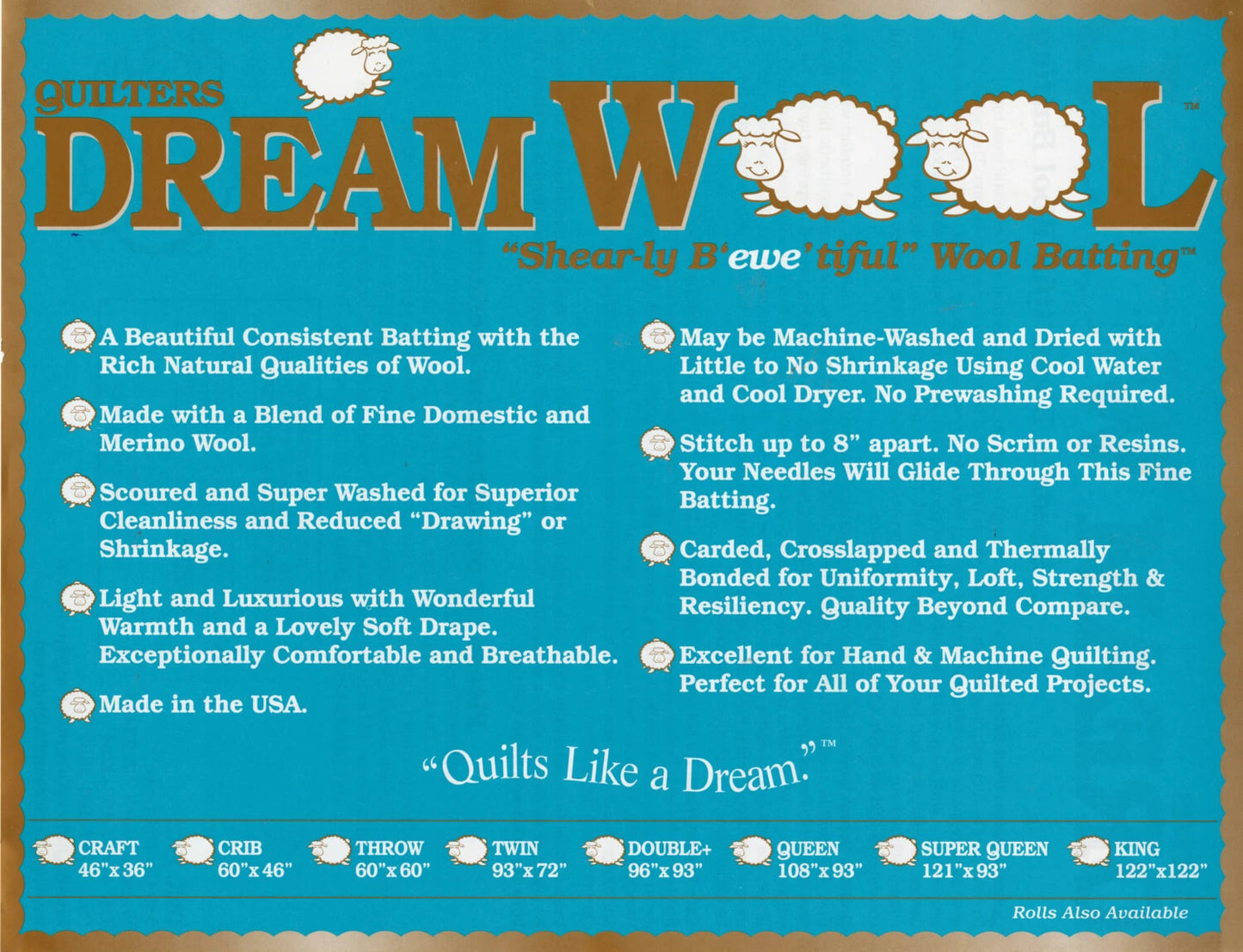 Meterware: Quilters Dream Wool, 236 cm breit
