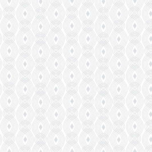 White on White Linear Oval Lines QUILTER`S FLOUR IV