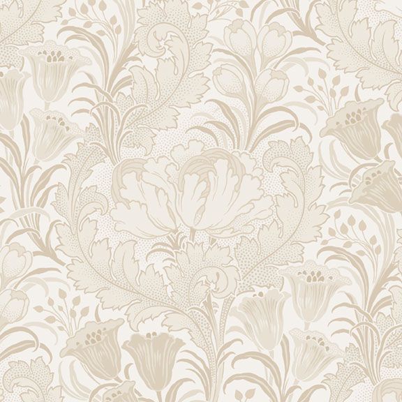 Floral with Acanthus Leaves - Smithsonian Institut - Cream - Rückseitenstoff