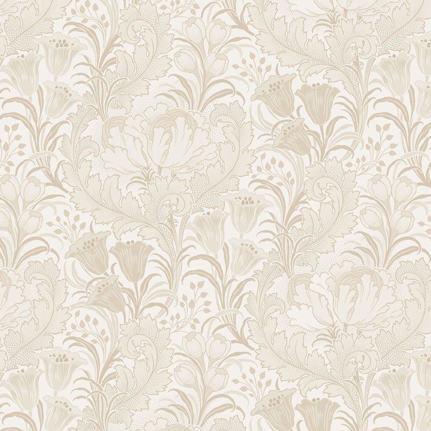 Floral with Acanthus Leaves - Smithsonian Institut - Cream - Rückseitenstoff