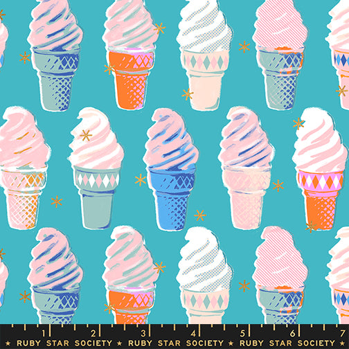 Best Day Ever - Ice Cream - Metallic Turquois RS0105 17M Quiltwerkstatt Dresden