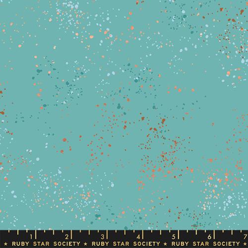 Rückseitenstoff Turquoise metallic - Speckled Wide Back Stoff Ruby Star Society