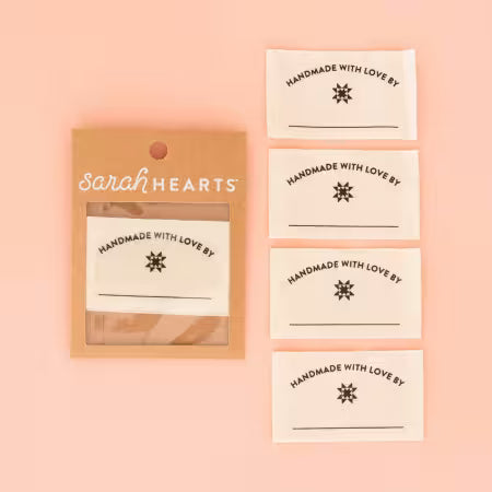 Sarah Hearts - Handmade with Love - Bio-BW - Label zum Beschriften