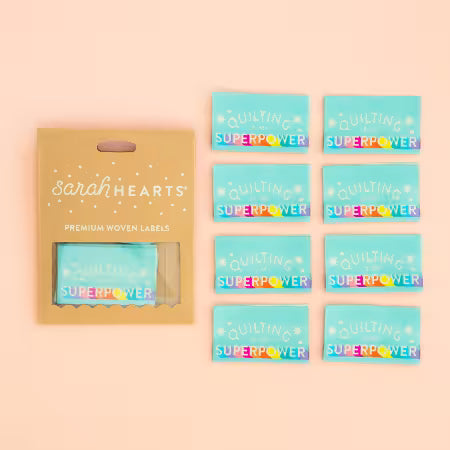 Sarah Hearts - Quilting is My Superpower Label Sarah Hearts