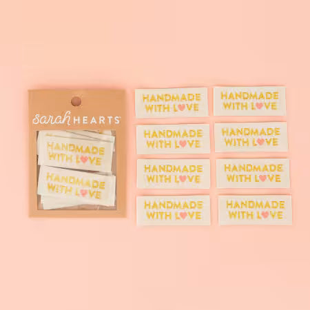 Sarah Hearts - Handmade with Love - Gold - Label Sarah Hearts