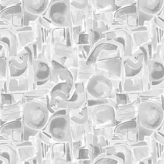 Rückseitenstoff - Spectral - Satin Moon Design - Fog - Abstract Shapes Stoff Blank Quilting