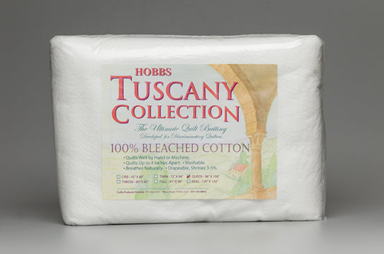 Vliespackung Hobbs Tuscany bleached Cotton, Queen Size 96" x 108" (244 cm x 274 cm)