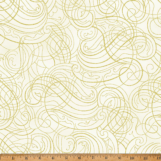 Weihnachtsstoff Christmas Wish weiß/gold Stoff Stof Fabrics