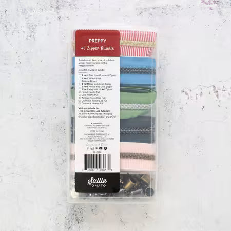 Zipper Bundle - Preppy - 5 x 1 yard + Zipper Sallie Tomato