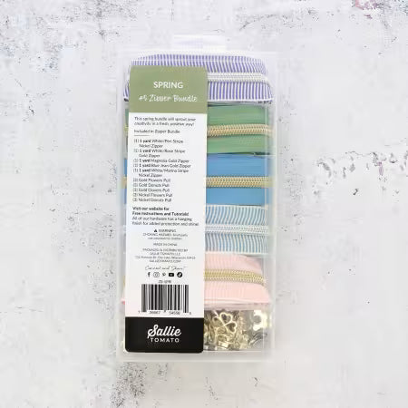 Zipper Bundle - Spring - 5 x 1 yard + Zipper Sallie Tomato