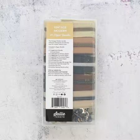Zipper Bundle - Vintage Modern - 5 x 1 yard + Zipper Sallie Tomato